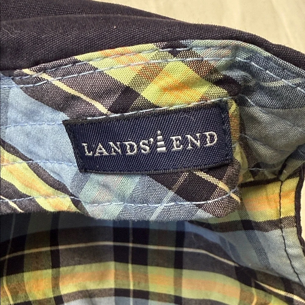 Lands’ End Cotton Newsboy Flat Cap Dark Blue One Size Ivy Hat